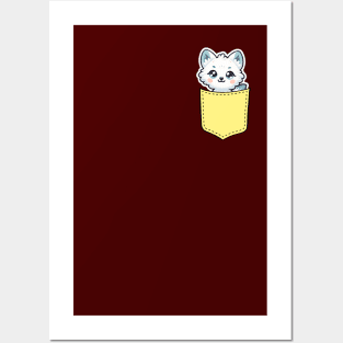 Kawaii Arctic Fox in Pocket Posters and Art